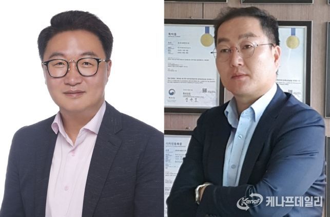 경상국립대학교 조계만 교수와 ㈜자연애바이오랩 농업회사법인 강민철 대표이사(왼쪽부터)